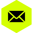 Green hexagon email Icon