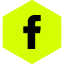 Green hexagon Facebook Icon
