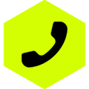 Green hexagon phone Icon